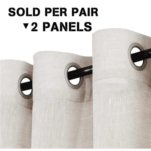 Linen Curtains Natural Blended Curtain Panels for Living Room/Light Reducing - Picture 2 of 6